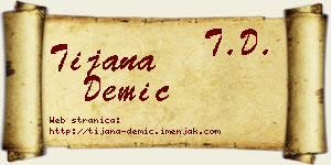 Tijana Demić vizit kartica